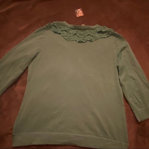 Isaac Mizrahi embellished 3/4 sleeve sweater - Picture 10 of 13